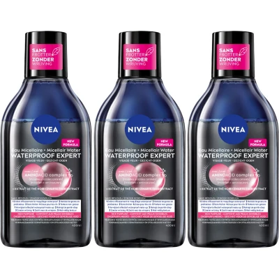 Afbeelding van 3x Nivea MicellAIR Skin Breathe Professional Make up Remover Water 400 ml