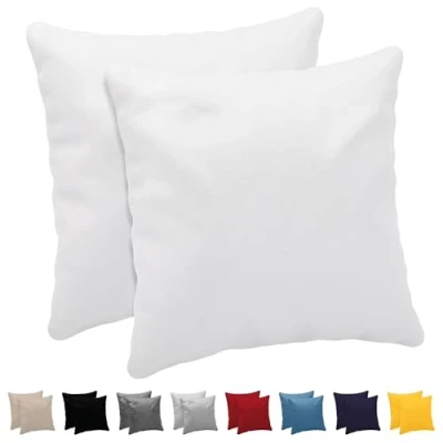 Afbeelding van Dreamzie Kussensloop (Set van 2) Wit Katoen Voor Kussens 60 x cm 100% Jersey Beddengoed Dubbel Bed Kussenbeschermer Bestendig en Hypoallergeen