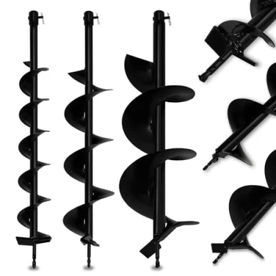 Afbeelding van EBERTH Grondboor Tuinboor Tuinspiraal Grondboor, staal, 3 boren in één set, diameter 100, 150 en 200mm, lengte 800mm, verbindingsstuk 20mm, insteekverbinding met veiligheidsbout