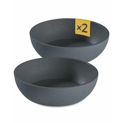 Afbeelding van PiuPet® Voerbak I 2 x 1L Vaatwasserbestendig Grijs 17,5cm diameter Hondenbak grote Honden Waterbak voor hond bak drinkbak Dog bowl