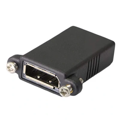 Afbeelding van DisplayPort koppeling,DP Vrouwelijk naar DP Koppeling,DisplayPort verlengkabelconnectoradapter met paneelgemonteerde gesp sleuf en schroef