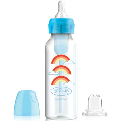 Afbeelding van Dr Brown&#039;s Options+ Anti colic 250 ml Smalle Hals Overgangsfles 2 in 1 Kit Blauw SB8192 P3