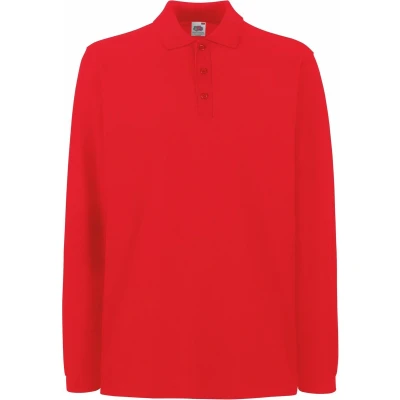 Afbeelding van Fruit Of The Loom Heren Premium Poloshirt Met Lange Mouwen (Rood)