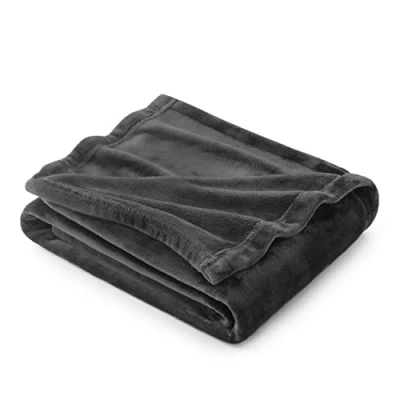 Afbeelding van Bedsure Fleece deken sofa plaid veelzijdige pluizige zachte voor bed en bank, sier/eenpersoons, donkergrijs, 130 x 150 cm