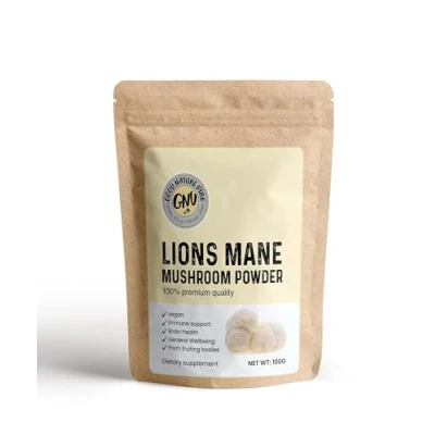 Afbeelding van Lions mane poeder Pruikzwam hericium erinaceus vegan gemalen paddenstoelen 100 gram