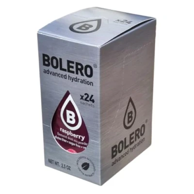 Afbeelding van Bolero RASPBERRY 24x3g Suikerloos sappoeder, gezoet met stevia + vitamine C geschikt voor kinderen, sporters en diabetici glutenvrij veganvriendelijk Frambozensmaak
