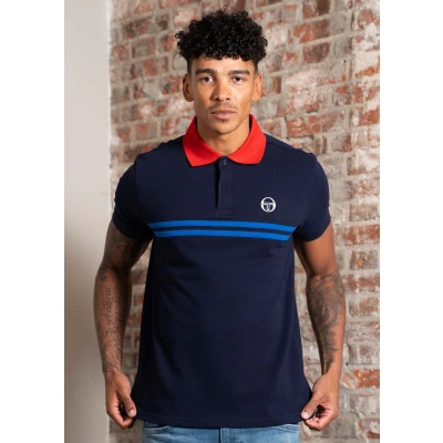 Afbeelding van Sergio Tacchini Supermac Poloshirt, Heren, Maat: XL, Maritime blue/adrenaline rush/nautical