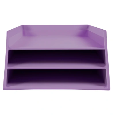 Afbeelding van Kartonnen postmand m et 3 niveaus mauve per 4