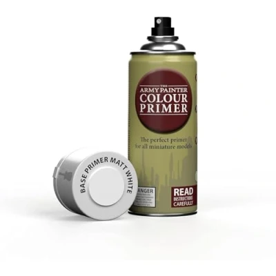 Afbeelding van The Army Painter Colour Primer 400 mL Acryl Nevelverf voor Tafel Roleplaying, Bordspellen, en Wargames Miniatuur Modelbouw Matt White