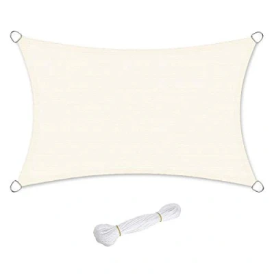Afbeelding van SONGMICS Schaduwkaars van 2,5 x 5 m, HDPE zonwering, ademend, waterdoorlatend, terras, tuin, balkon, camping, rechthoekig, concaaf, beige GSS25IV