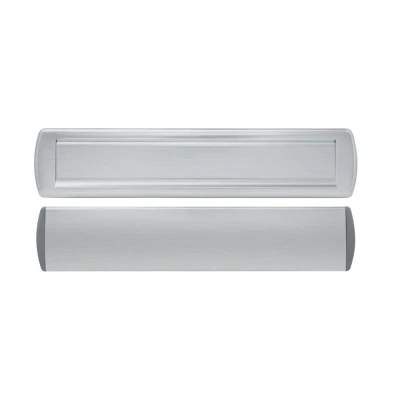 Afbeelding van AXA briefplaat met tochtklep en schacht Curve Plus deurdikte tot 102mm. aluminium geslepen