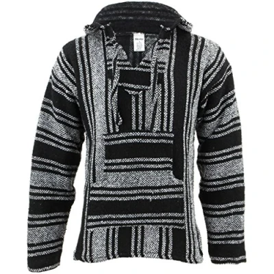 Afbeelding van Mexicaanse Baja Jerga hoodie, trui, Zwart Wit, XL