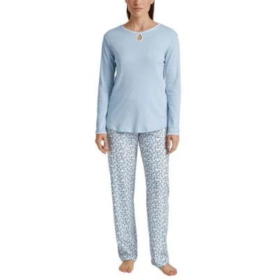 Afbeelding van Calida Sweet Dreams Pyjamas L.blauw patr. katoen Large Dames