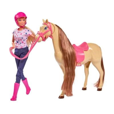 Afbeelding van Simba Steffi Love Riding Trip Pop met Paard Paardrijden 29 cm vanaf 3 jaar