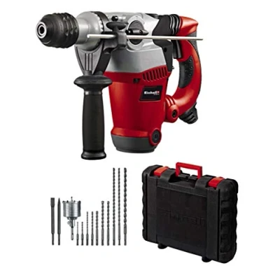 Afbeelding van Einhell Boorhamerset RT RH 32 Kit (1.250 W, 3 functies, pneumatisch slagwerk, SDS plus gereedschapsopname, incl. punten /platte beitel, boorkroon, 10 boren, koffer)