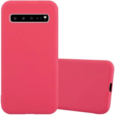 Afbeelding van Cadorabo Hoesje geschikt voor Samsung Galaxy S10 5G in CANDY ROOD Beschermhoes TPU silicone Case Cover