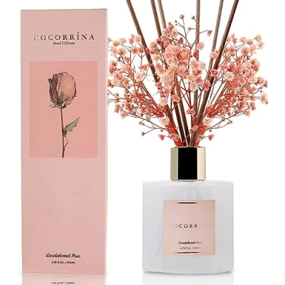 Afbeelding van Cocorrína Kamer Geurverspreider 200 ml roze sandelhout geurende diffuser met stokjes voor etherische olie thuis de decoratie van het badkamerrek