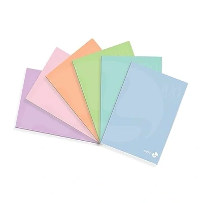 Afbeelding van BM BeMore Centus 0122732 Pastel Notitieboek in A4 formaat liniatuur 10 mm geruit 1 cm papier 100 g/m² gesorteerde kleuren verpakking van 12 stuks