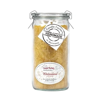 Afbeelding van Candle Factory Mini Jumbo Kaarsen, Geurkaars van plantaardige stearine in hittebestendig glas het merk Weck®, ca. 70 uur brandtijd, geur: winteravond