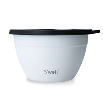 Afbeelding van S&#039;well Salade Bowl Kit, Moonstone, 1.9L Lunch Box met Condiment Container en Verwijderbaar Dienblad Lekvrij Vaatwasmachinebestendig