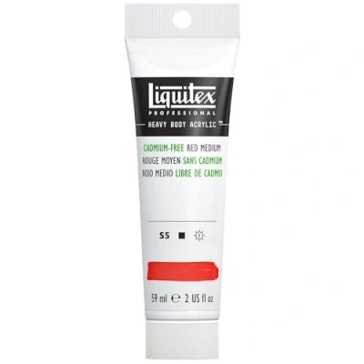 Afbeelding van Liquitex 1045894 Professional Heavy Body acrylverf in kunstenaarskwaliteit met uitstekende lichtechtheid en boterachtige consistentie, 59ml Tube, Cadmium Free Red Medium
