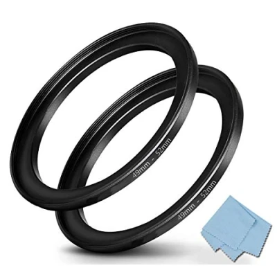 Afbeelding van 49 mm 52 opstapring (49 lens tot filter), KOMET cameralensfilter step up ringlensconverter accessoires (2 stuks)