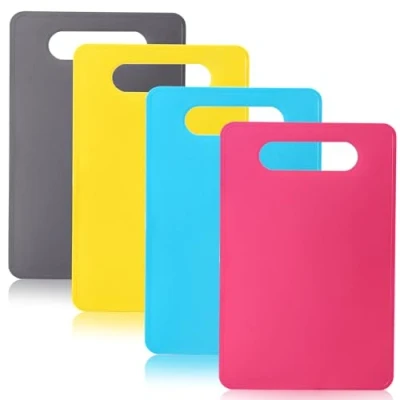 Afbeelding van Bkinpid Flexibele snijplank BPA gratis 4 gekleurde kunststof Mat Set, vaatwasmachinebestendig, 11,4 inch x 7,5 inch, 2 mm dikte