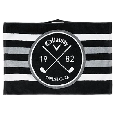 Afbeelding van Callaway Golf Unisex Cart Golfhanddoek Zwart/Wit/Houtskool One Size, 16&quot; x 24&quot;