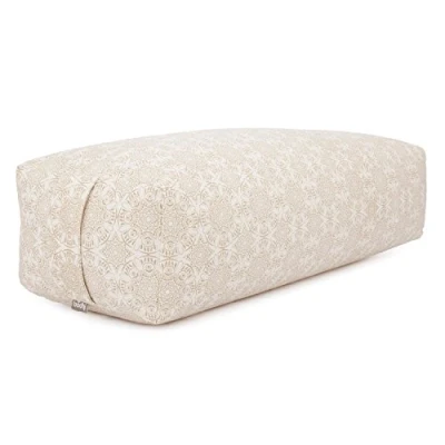 Afbeelding van Bodhi yoga Bolster SALAMBA &quot;Madurai&quot; Maharaja Collection rechthoekig wasbare katoenen overtrek yogarol met speltvulling accessoires voor resterende en yin ecru