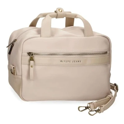 Afbeelding van Pepe Jeans Joumma Bags Morgan Toilettas, aanpasbaar, met schoudertas, Beige, 31 x 21 15 cm, polyester en PU, Eén maat, Toilettas schouderriem