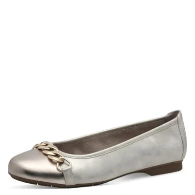 Afbeelding van Jana Damesballerina&#039;s, beige/goud, 37 EU breed, beige goud, Breed