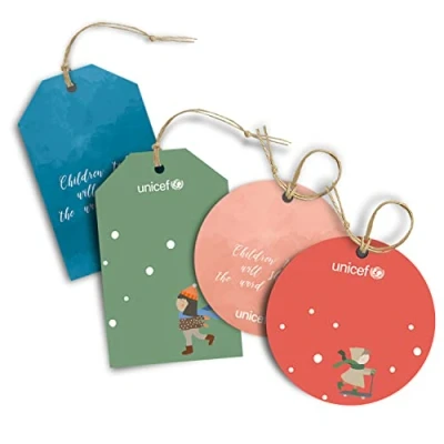 Afbeelding van UNICEF Verpakking met 16 geschenkhangers, winterspel