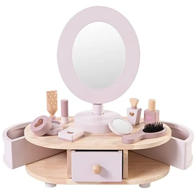 Afbeelding van howa ® houten kaptafel met 8 stuks accessoires en hartjesstickers