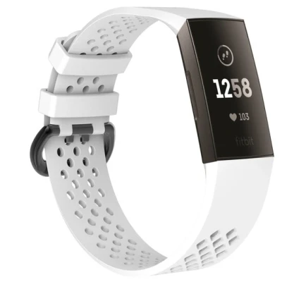 Afbeelding van Fitbit Charge 3 &amp; 4 sport bandje Maat: Large Wit