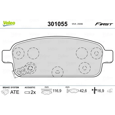 Afbeelding van Valeo Remblokset 301055
