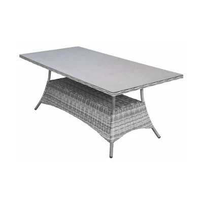 Afbeelding van 4 Seizoenen Tuinmeubelen Tuintafel Dublin 180x90cm Keramiek &amp; Wicker