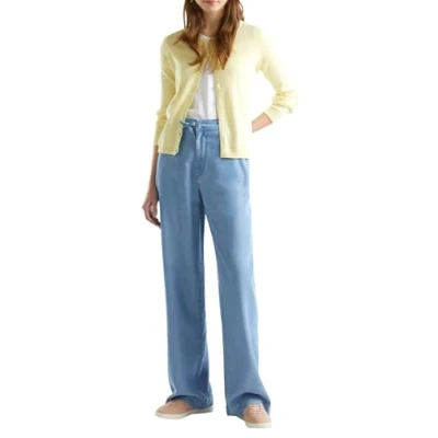 Afbeelding van Benetton dames High waist loose fit pantalon van chambray in de kleur Indigo, maat: 40 = 44 label
