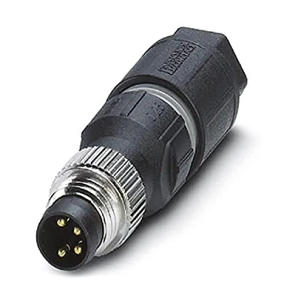 Afbeelding van Phoenix 1441037 zwarte kabelconnector (zwart, metaal, nikkel, IP67, 4 A, IEC 61076 2 104 Cul)