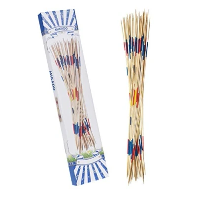 Afbeelding van Spetebo Enorme Mikado in XXL uitvoering, 31 stangen van elk 90 cm lengte, houten mikadospel, kinderspel voor binnen en buiten