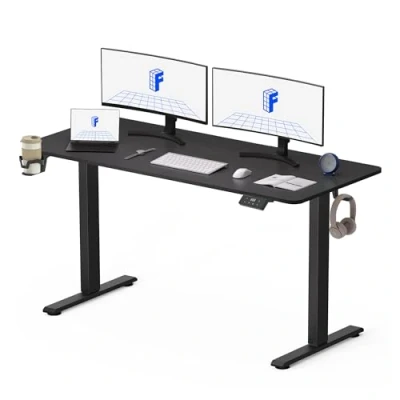 Afbeelding van FLEXISPOT Lite Elektrisch sta bureau, in hoogte verstelbaar zit bureau voor thuiskantoor (140 x 60 cm)