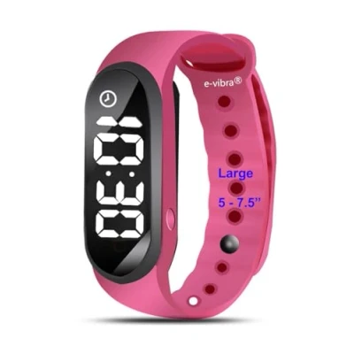 Afbeelding van e vibra Silent trilalarm herinneringshorloge met maximaal 8 persoonlijke alarmen voor toilettraining alarmpot kinderen en volwassenen (Hot Pink)