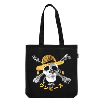 Afbeelding van Grupo Erik Tote Bag One Piece, Jolly Roger Katoenen Draagtas Boodschappentas lang handvat 37 x 39 10 cm