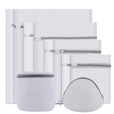 Afbeelding van Wasnet, 10 stuks waszakken voor de wasmachine, stevige waszak met netritssluiting, ideaal fijne was, ondergoed, sokken, beha&#039;s, mantels, beddengoed