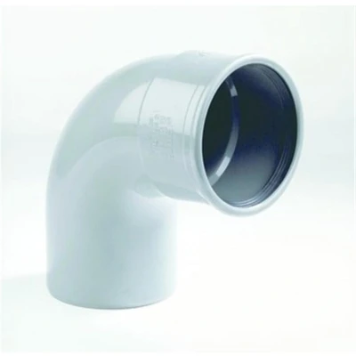 Afbeelding van Dyka Bocht 1x mof spie 90 manchetverbinding klasse 41 PVC grijs keurmerk BRL52100/BRL52200 110mm