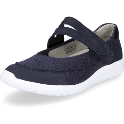 Afbeelding van Waldlaufer OrthoTritt Klittenbandschoenen 634K31 301 217 Marine Blauw Print Wijdte K