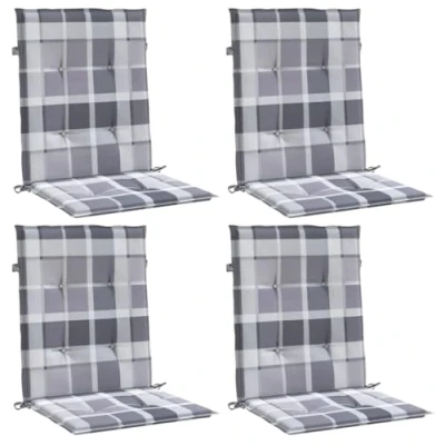 Afbeelding van vidaXL Tuinstoelkussens 4 st 100x50x3 cm oxford stof ruitpatroon grijs