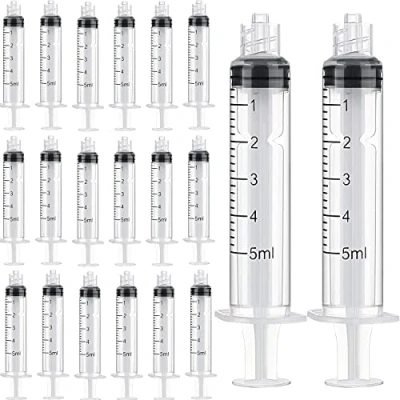 Afbeelding van 30 Pack 5ml Spuit Luer Lock, Individueel Steriel Verzegelde Plastic Lock Zonder Naald voor Wetenschappelijke Labs, Epoxyhars, Ambachten, Voeden Huisdieren (5ML)