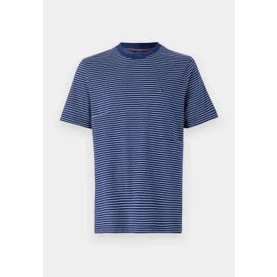 Afbeelding van Tommy Hilfiger S/S T shirt voor heren, Blauw (Preppy Marineblauw/Ivoor Bloemblaadje), S