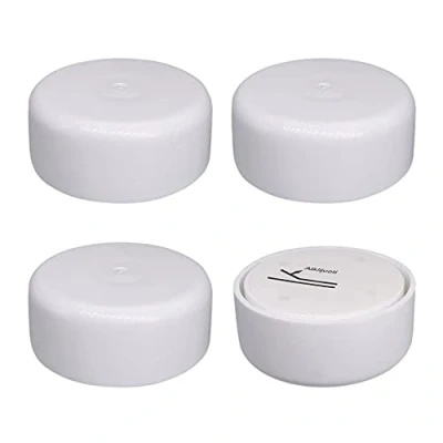 Afbeelding van SKIR&#039;CO (Pack van 4 stuks) In hoogte verstelbare kunststof meubelpoten, rond Ø 55 mm, zelfklevende met stickers (4, wit)