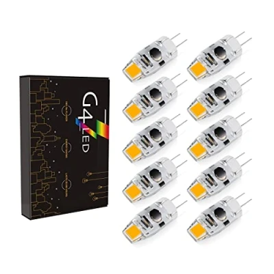 Afbeelding van G4 LED lampen, Dimbare 2W Warm white 3000K 180LM, vervangt 20W halogeenlampen, AC/DC 12 24V, kleine lampen Geen flikkering, 10pack